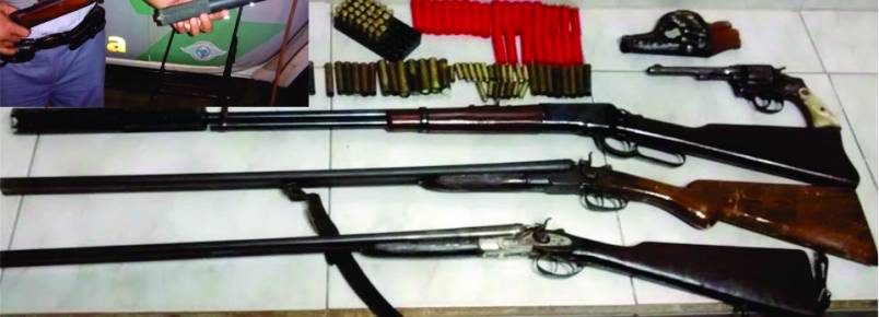 Caçador é preso pela Polícia Ambiental com arsenal em casa